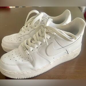 Nike Air Force 1 White Leather Low-Top Sneakers